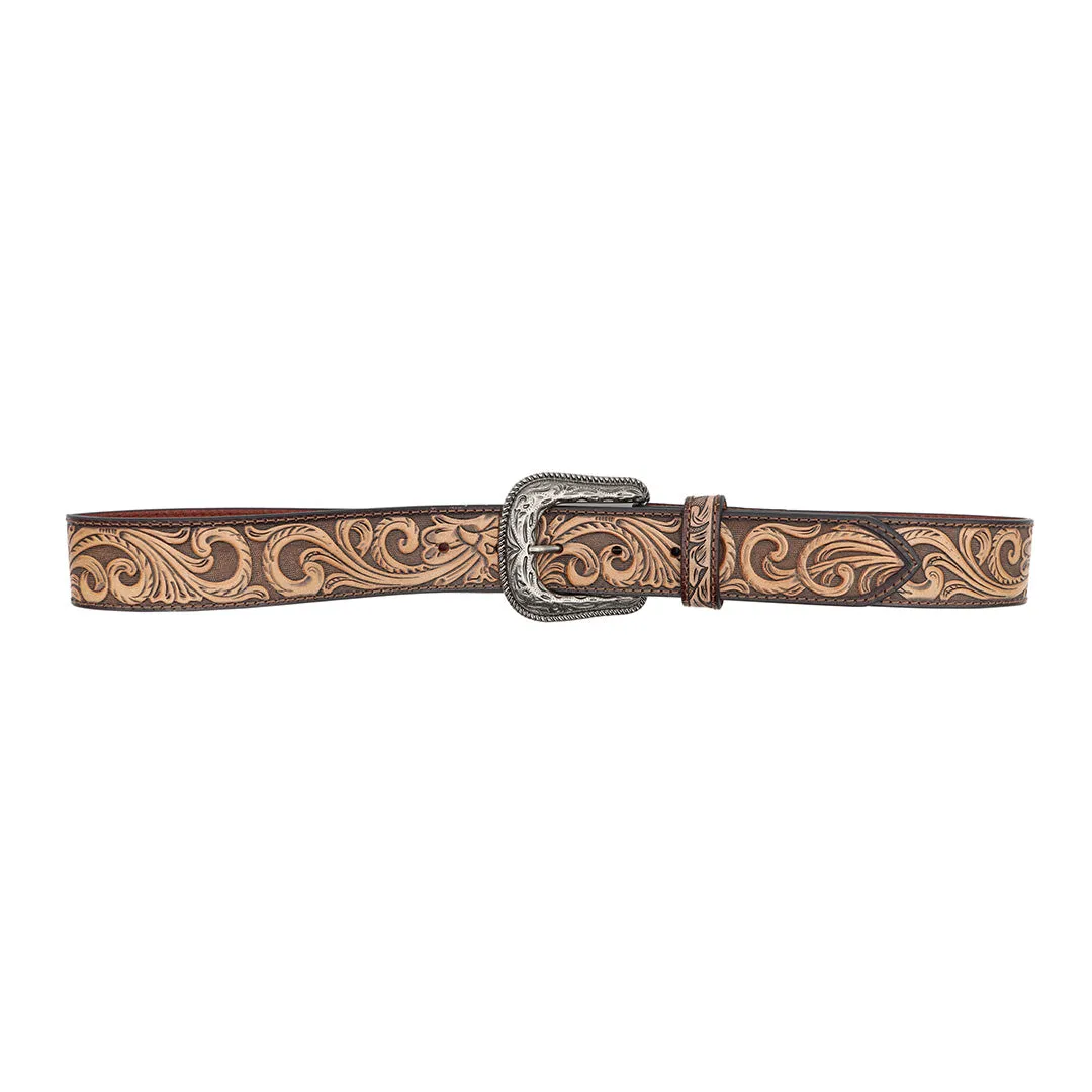 1 1/2" Western Tooled Skull Belt