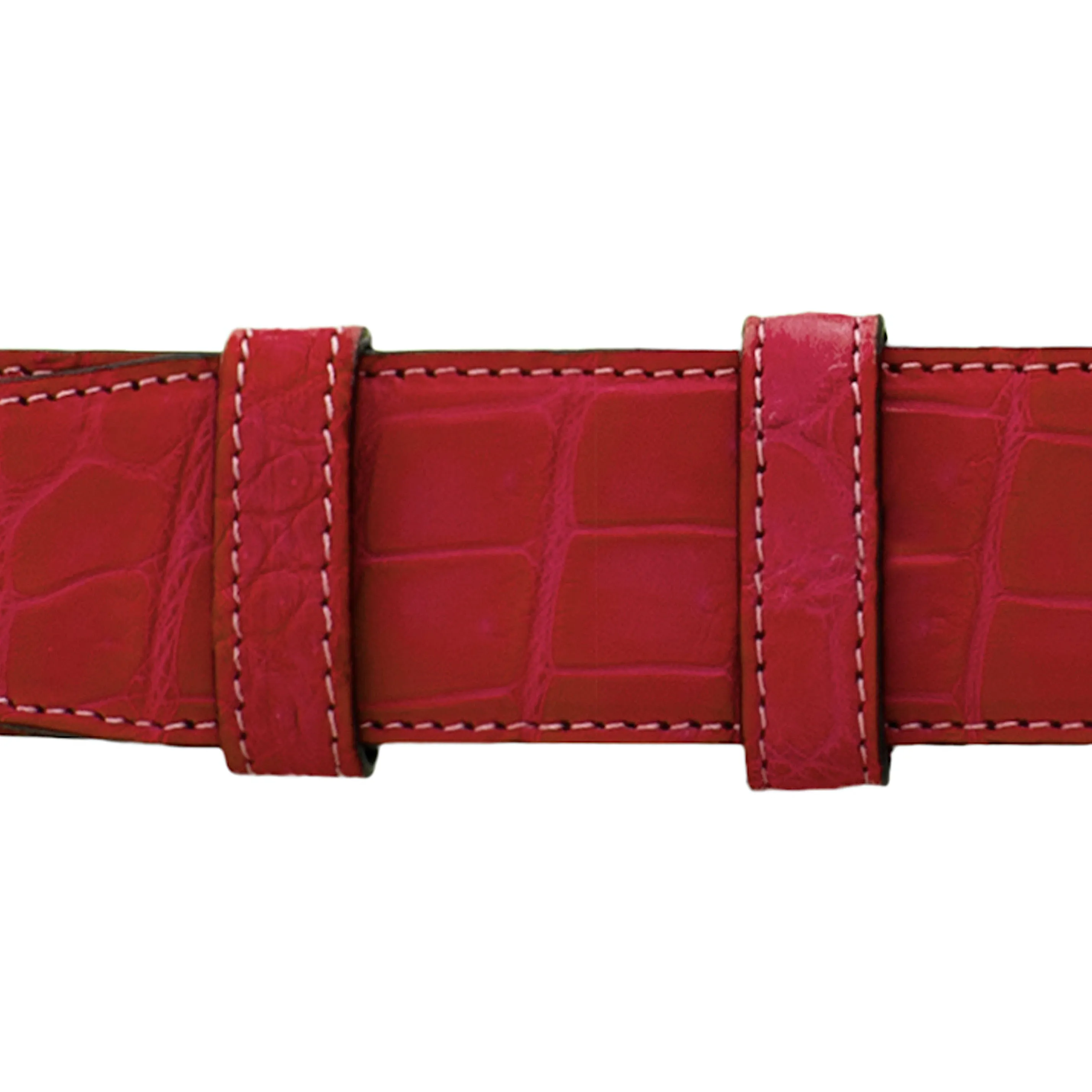 1 1/4" Cherry Seasonal Belt with Oxford Cocktail Buckle in Brass