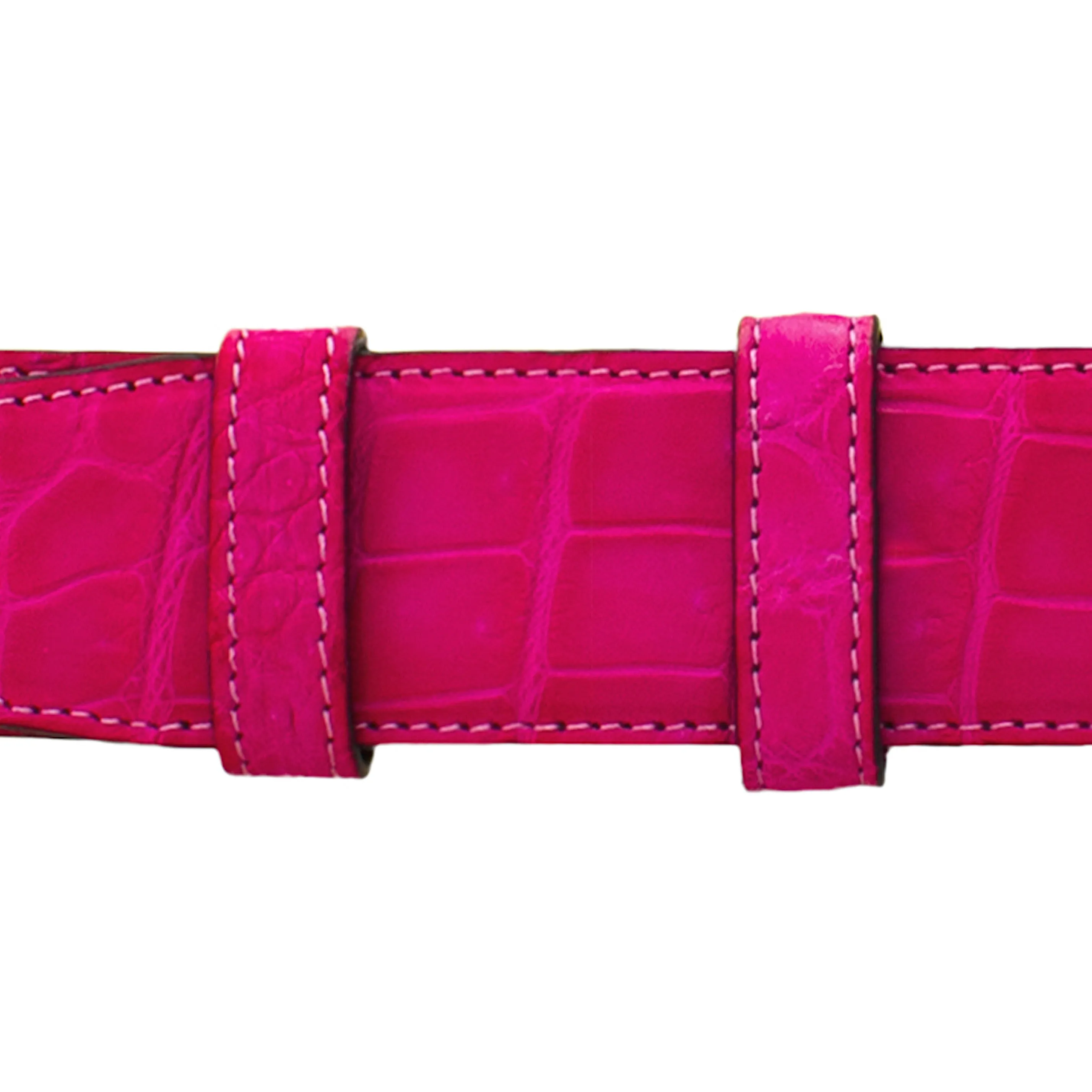 1 1/4" Fuchsia Seasonal Belt with Derby Cocktail Buckle in Polished Nickel