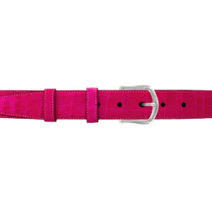 1 1/4" Fuchsia Seasonal Belt with Derby Cocktail Buckle in Polished Nickel