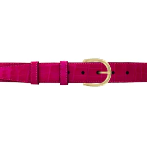 1 1/4" Magenta Seasonal Belt with Denver Casual Buckle in Brass
