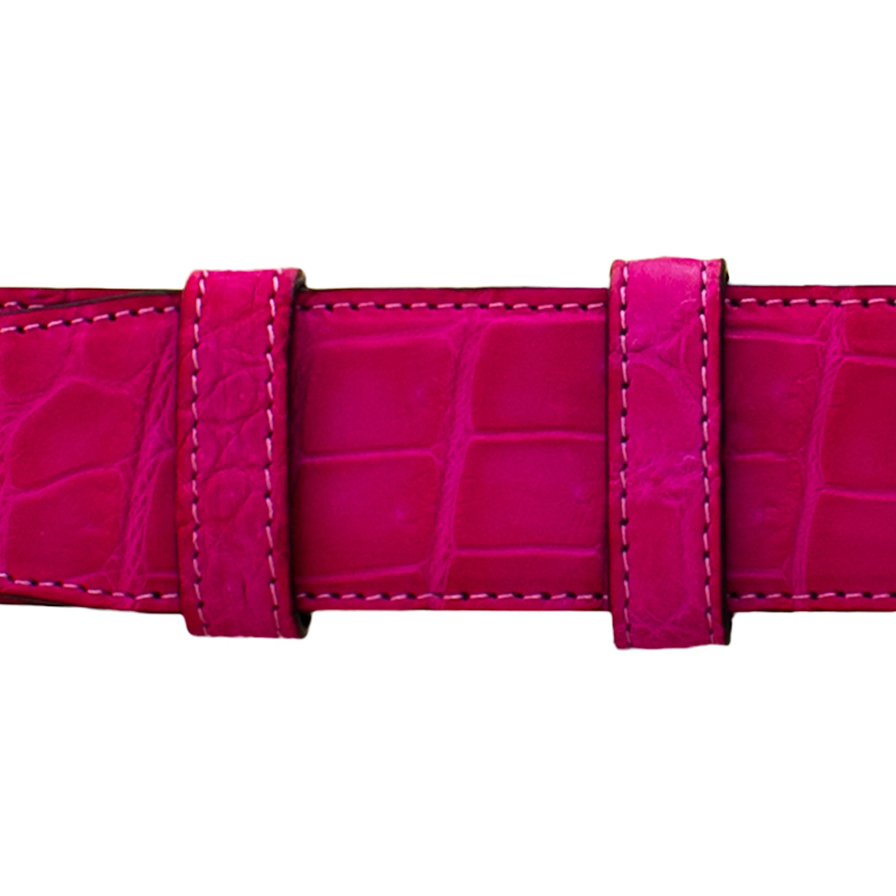 1 1/4" Magenta Seasonal Belt with Sutton Dress Buckle in Brass