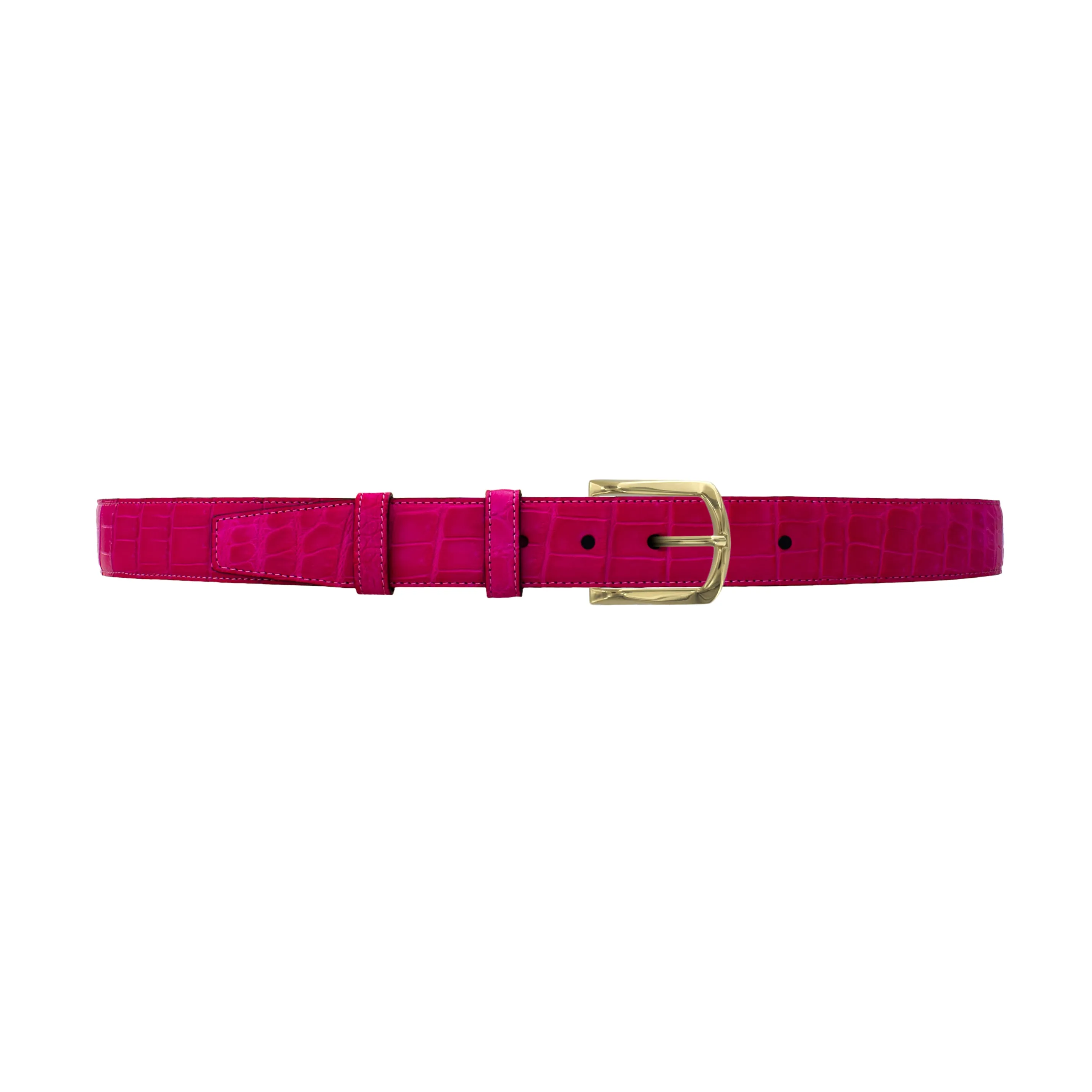 1 1/4" Magenta Seasonal Belt with Sutton Dress Buckle in Brass