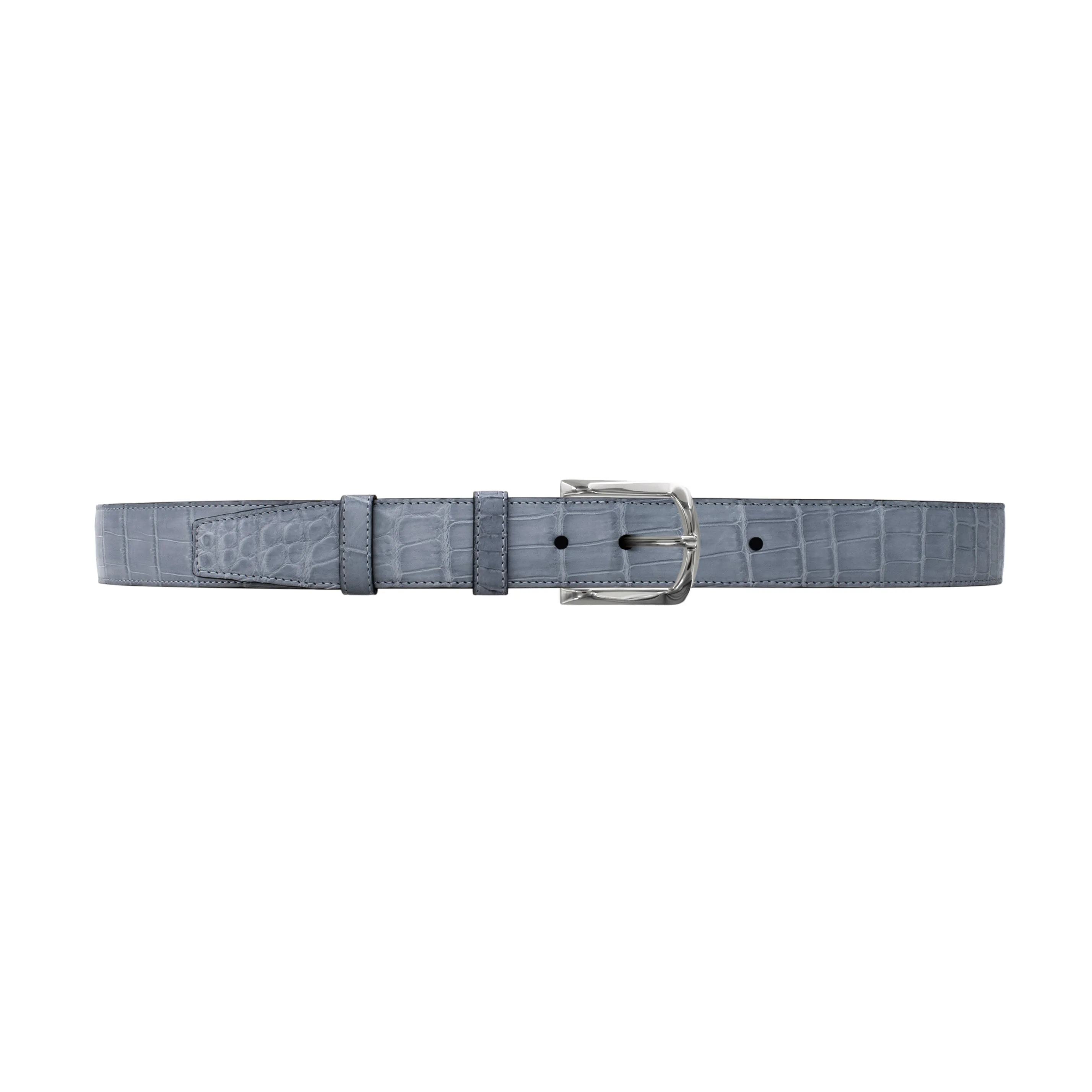 1 1/4" Slate Seasonal Belt with Sutton Dress Buckle in Polished Nickel