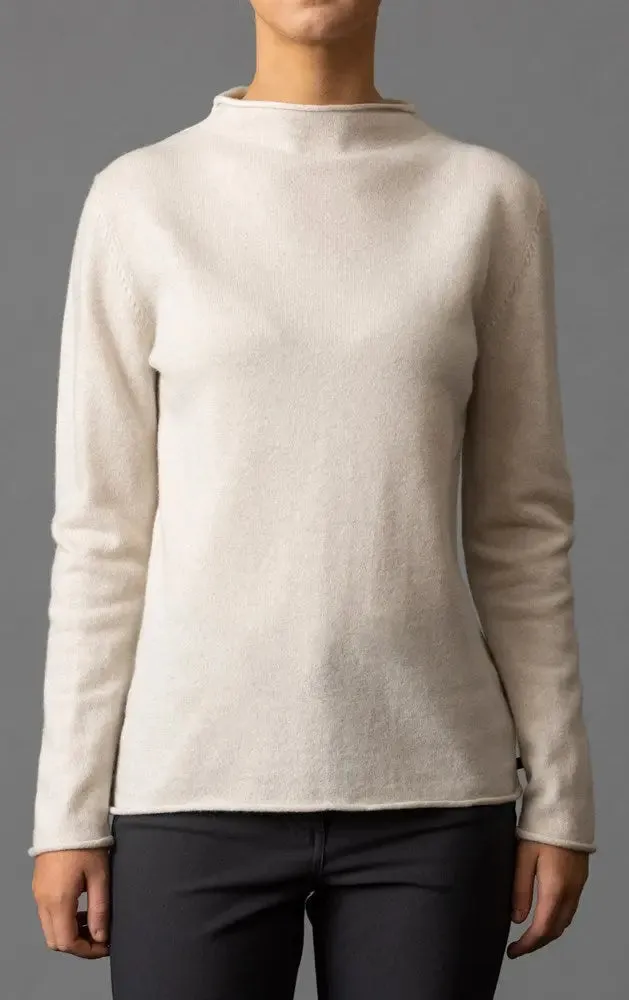 12GG BRUSHED MERINO FUNNEL NECK PULLOVER - CLEARANCE
