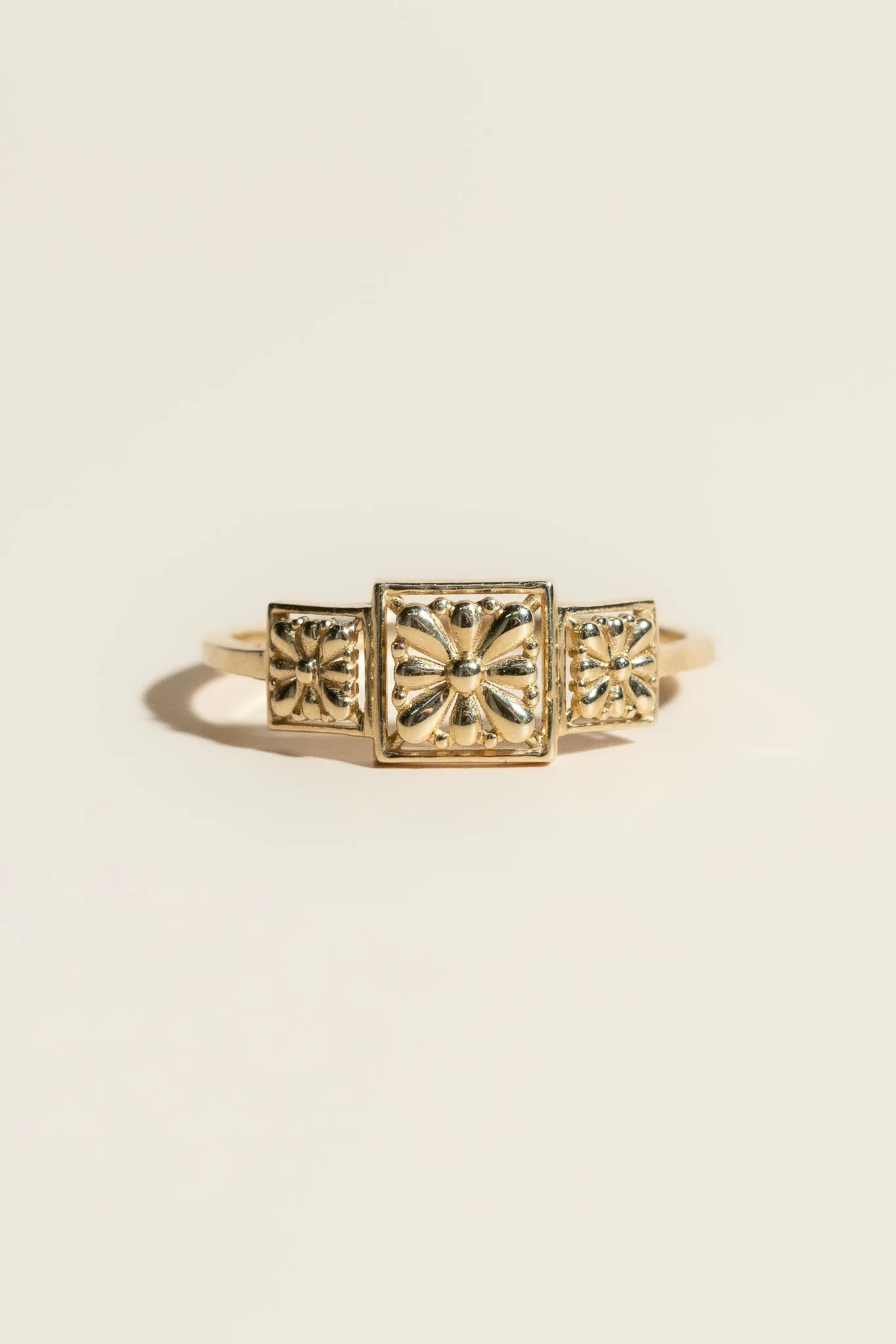 14K Tres Flores Talavera Ring