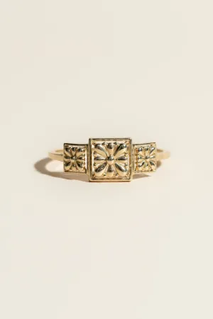 14K Tres Flores Talavera Ring