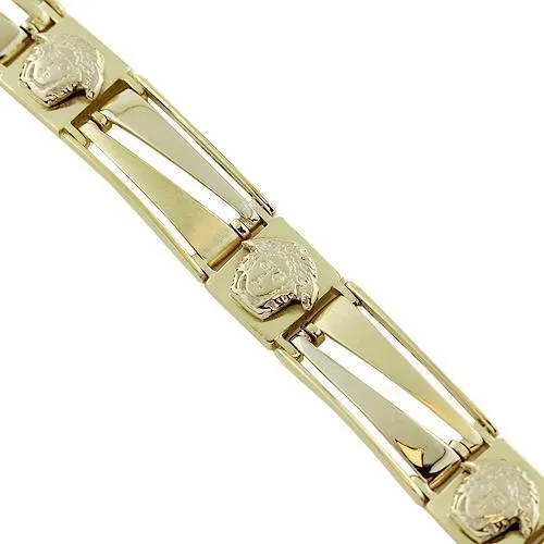 14K Yellow Gold Mens Fancy Bracelet 10 mm
