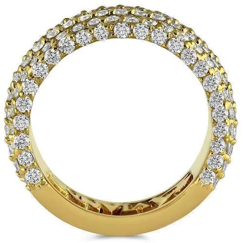 14K Yellow Solid Gold Mens Diamond Wedding Ring Band 4.50 Ctw