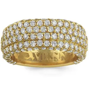 14K Yellow Solid Gold Mens Diamond Wedding Ring Band 4.50 Ctw