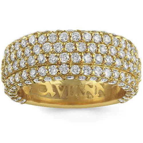 14K Yellow Solid Gold Mens Diamond Wedding Ring Band 4.50 Ctw