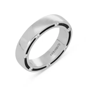18K White Gold Men's Diamond Wedding Band