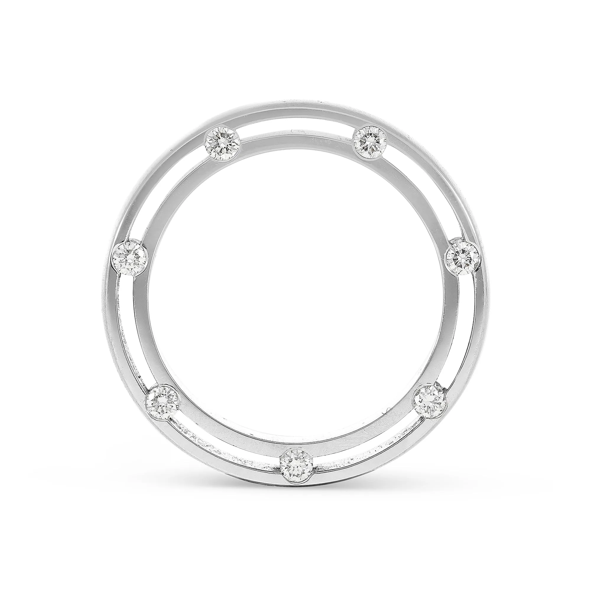18K White Gold Men's Diamond Wedding Band