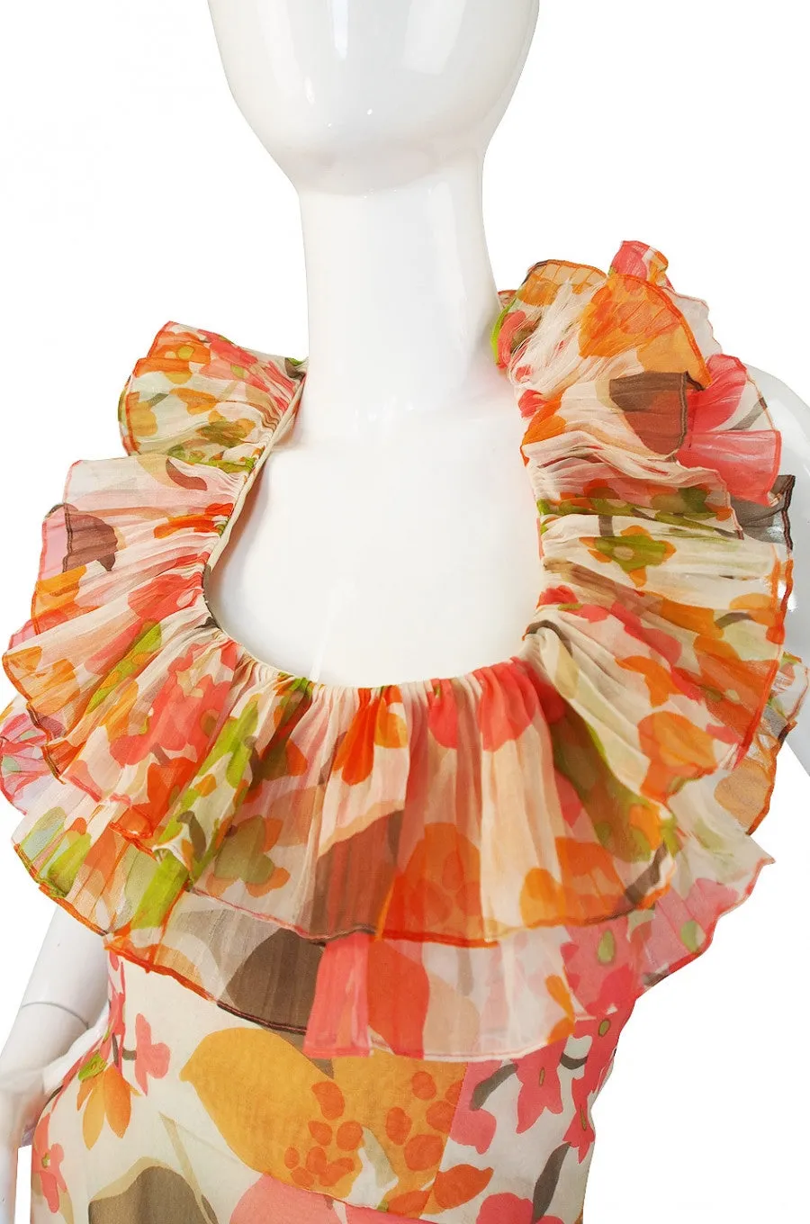 1970s Ruffled Pierre Cardin Dress