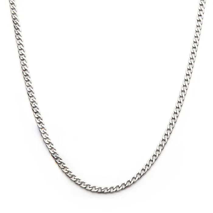 24" stainless steel classic curb chain necklace- 6mm