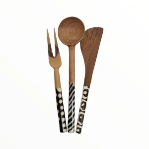 3pc Olive Wood Travel Utensil | Geri's Bluffing Boutique
