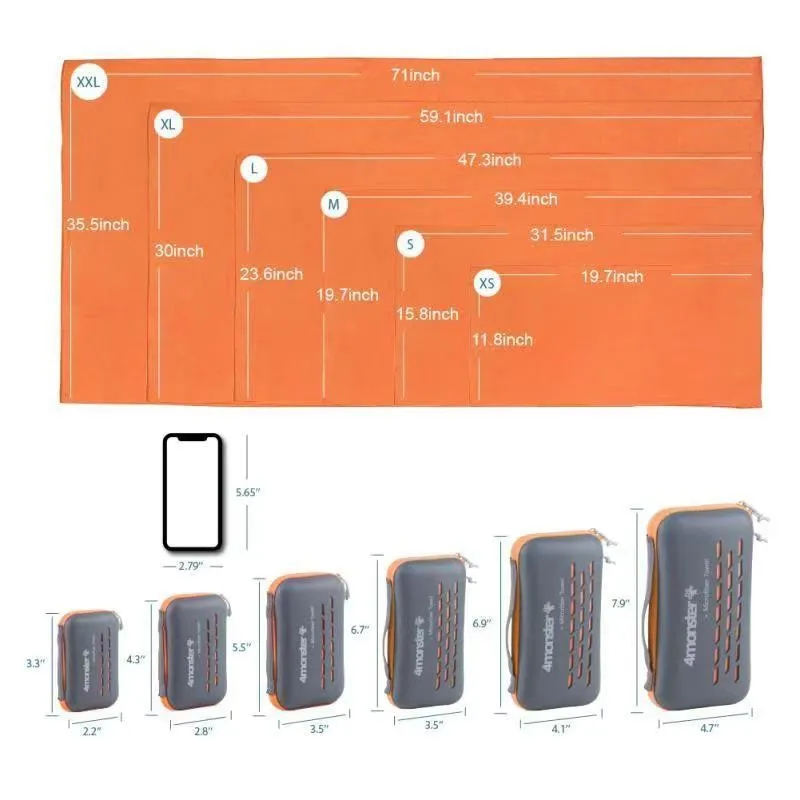 4 Monster - EVA Antibacterial Microfiber Travel Towel XS ( 30X50 CM )