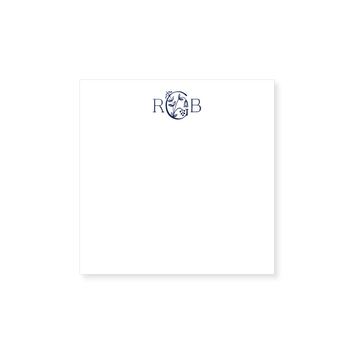 5.5" Square Notepad | floral monogram