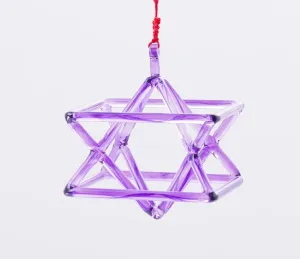 7-10 Inch Purple Merkaba Crystal Singing Pyramid   FREE Case and Mallet