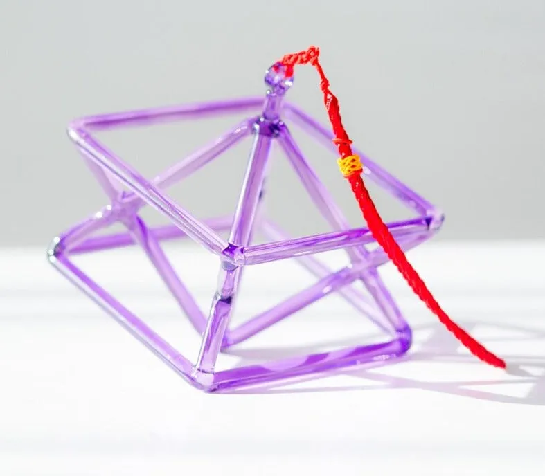 7-10 Inch Purple Merkaba Crystal Singing Pyramid   FREE Case and Mallet
