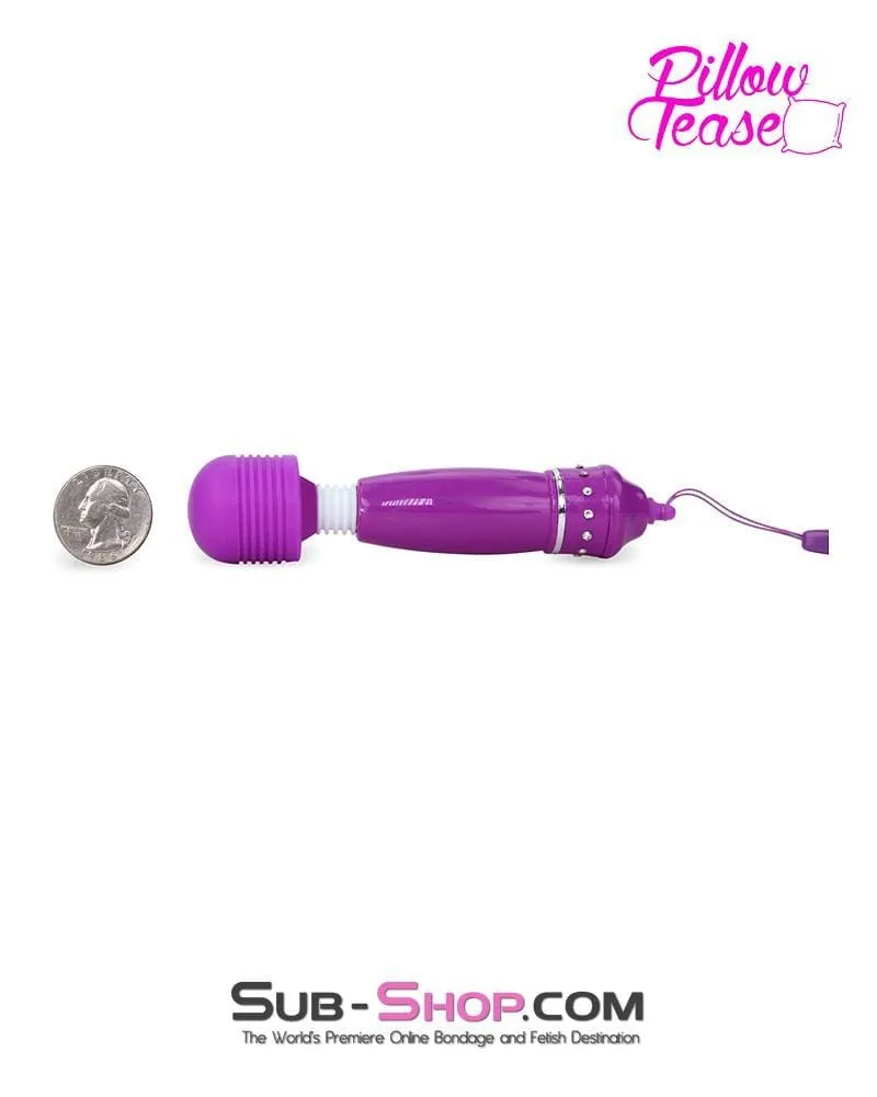 7079S      Purple Jeweled Travel Mini Vibrating Wand - LAST CHANCE - Final Closeout!