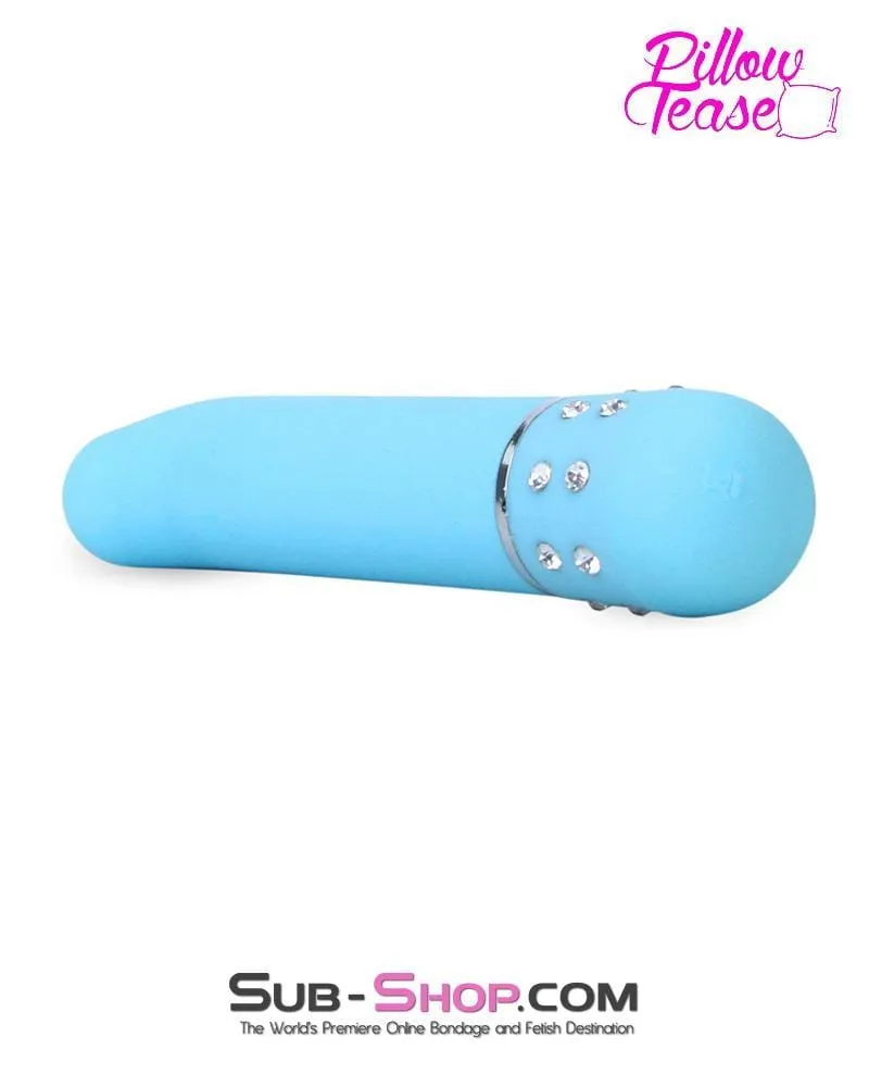 7091E      Blue Jeweled Shaped Bullet Vibrator - LAST CHANCE - Final Closeout!