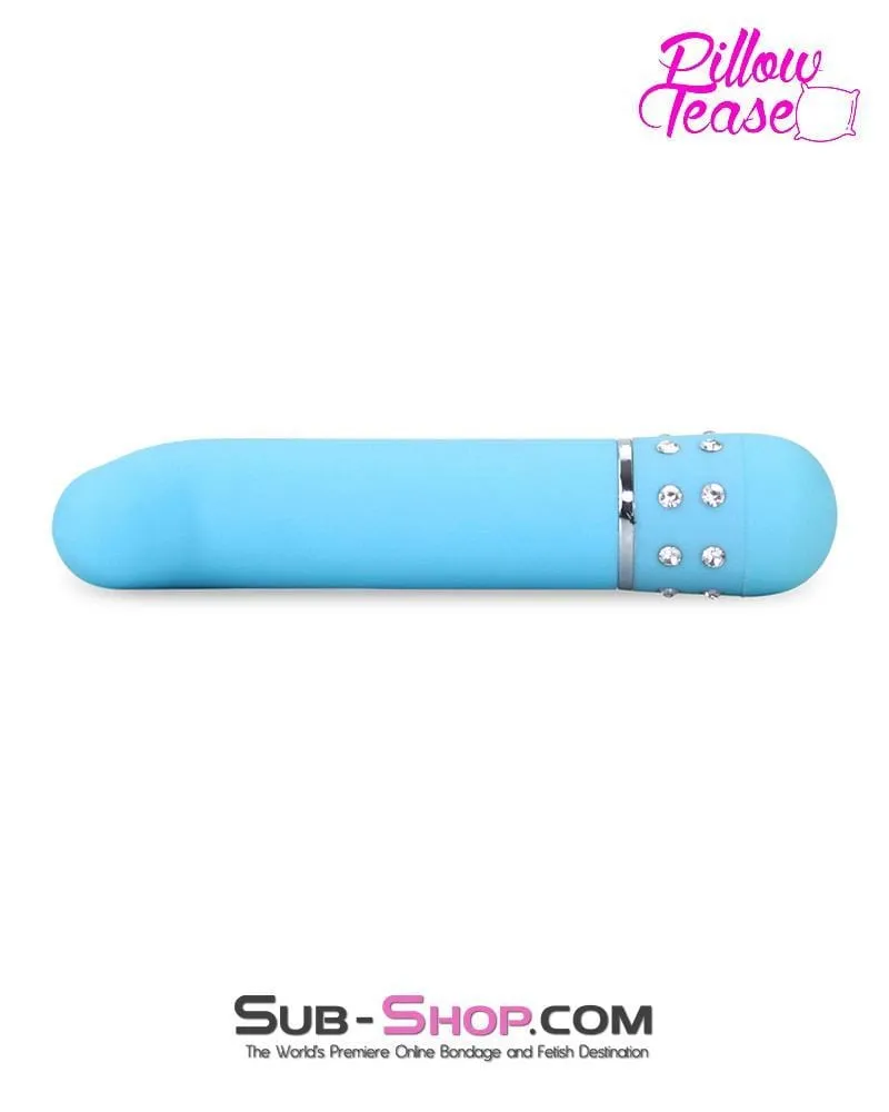 7091E      Blue Jeweled Shaped Bullet Vibrator - LAST CHANCE - Final Closeout!