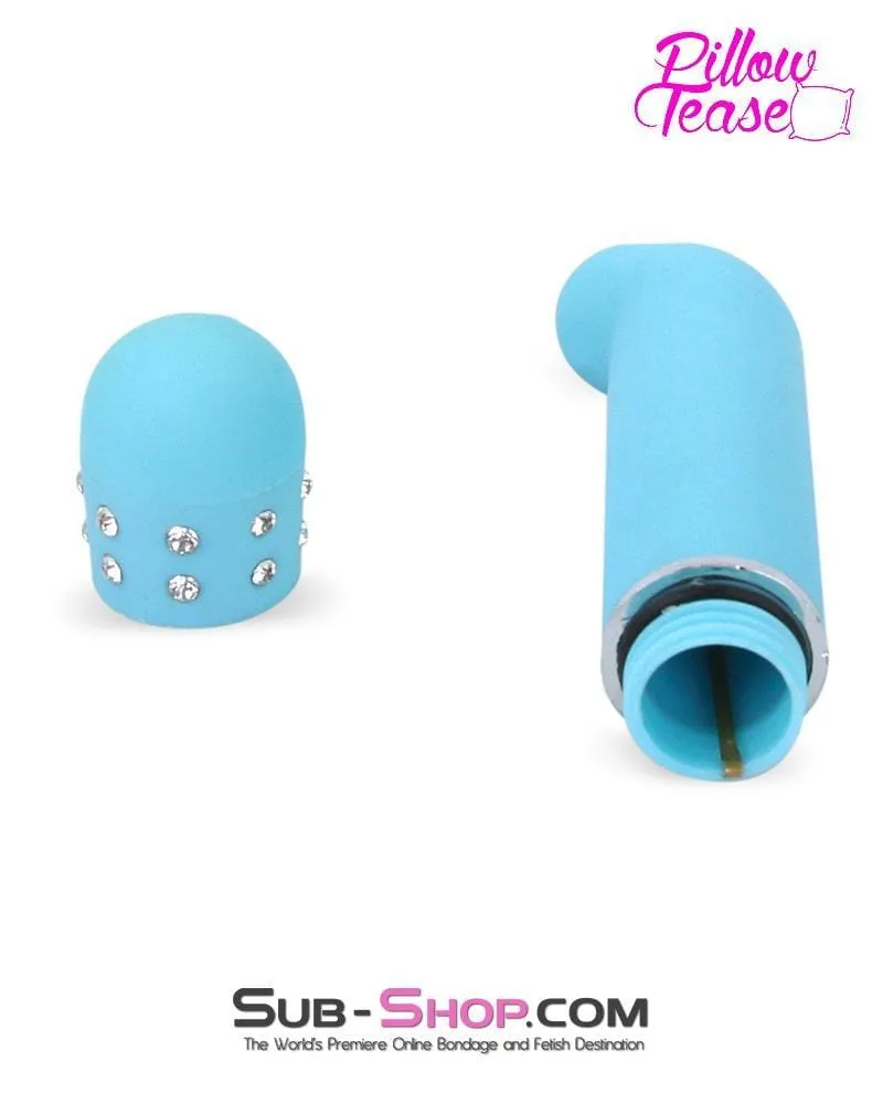 7091E      Blue Jeweled Shaped Bullet Vibrator - LAST CHANCE - Final Closeout!