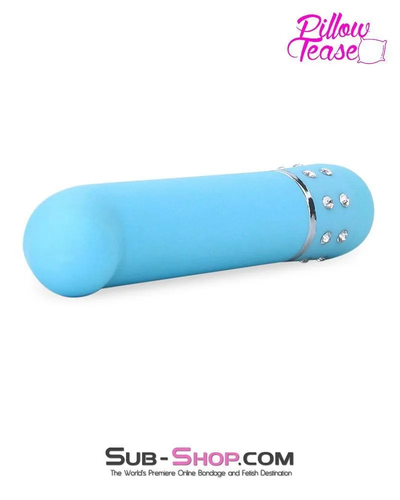 7091E      Blue Jeweled Shaped Bullet Vibrator - LAST CHANCE - Final Closeout!