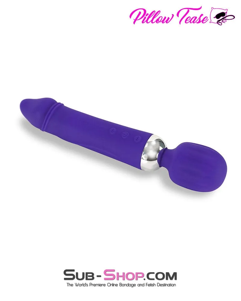 7892M      Dual Motor 12 Function Waterproof Wand Massager with Dildo Head