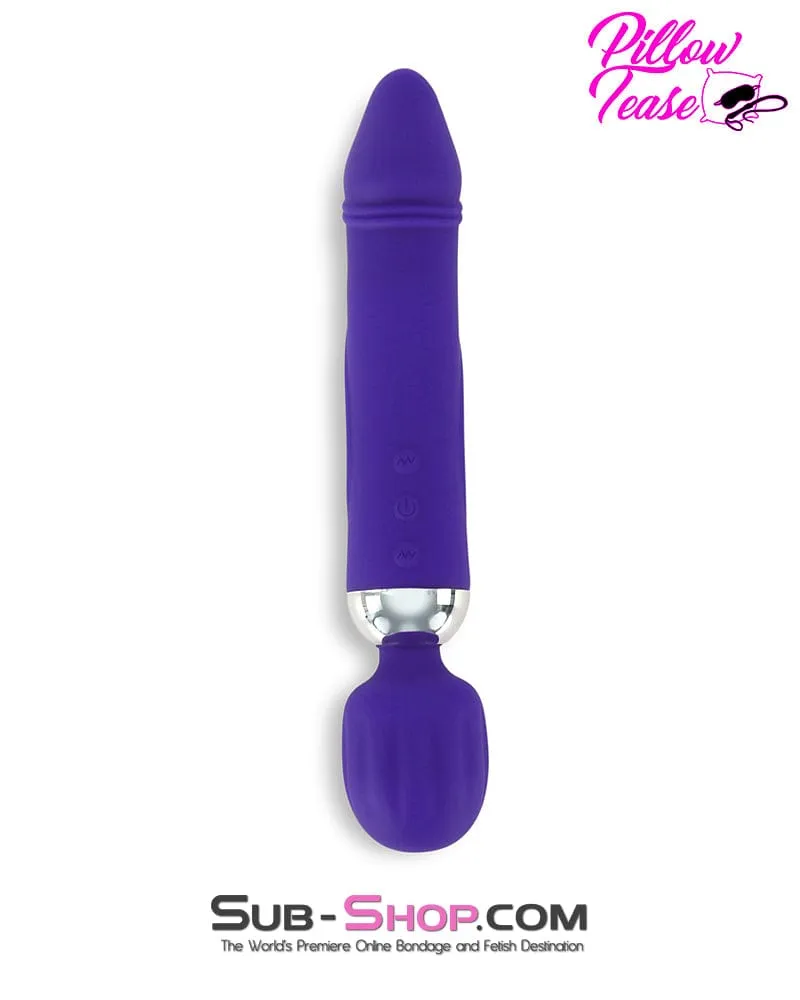 7892M      Dual Motor 12 Function Waterproof Wand Massager with Dildo Head