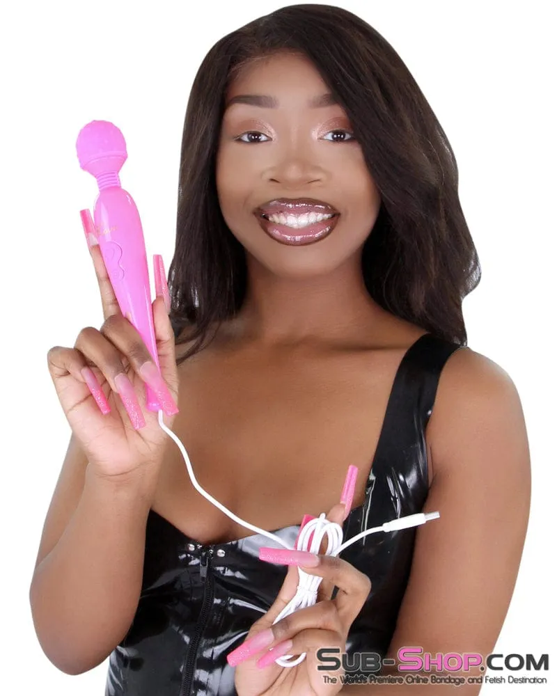 9096M      Pink Vibrating Massaging Wand with USB Cord - LAST CHANCE - Final Closeout!