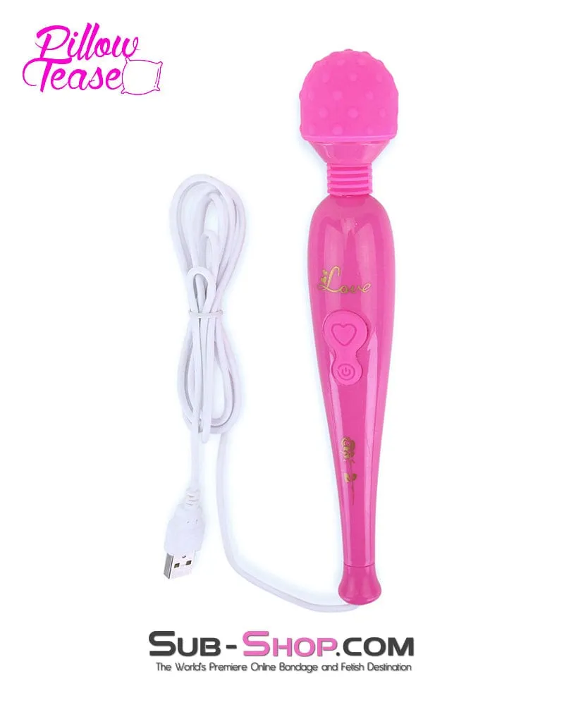 9096M      Pink Vibrating Massaging Wand with USB Cord - LAST CHANCE - Final Closeout!