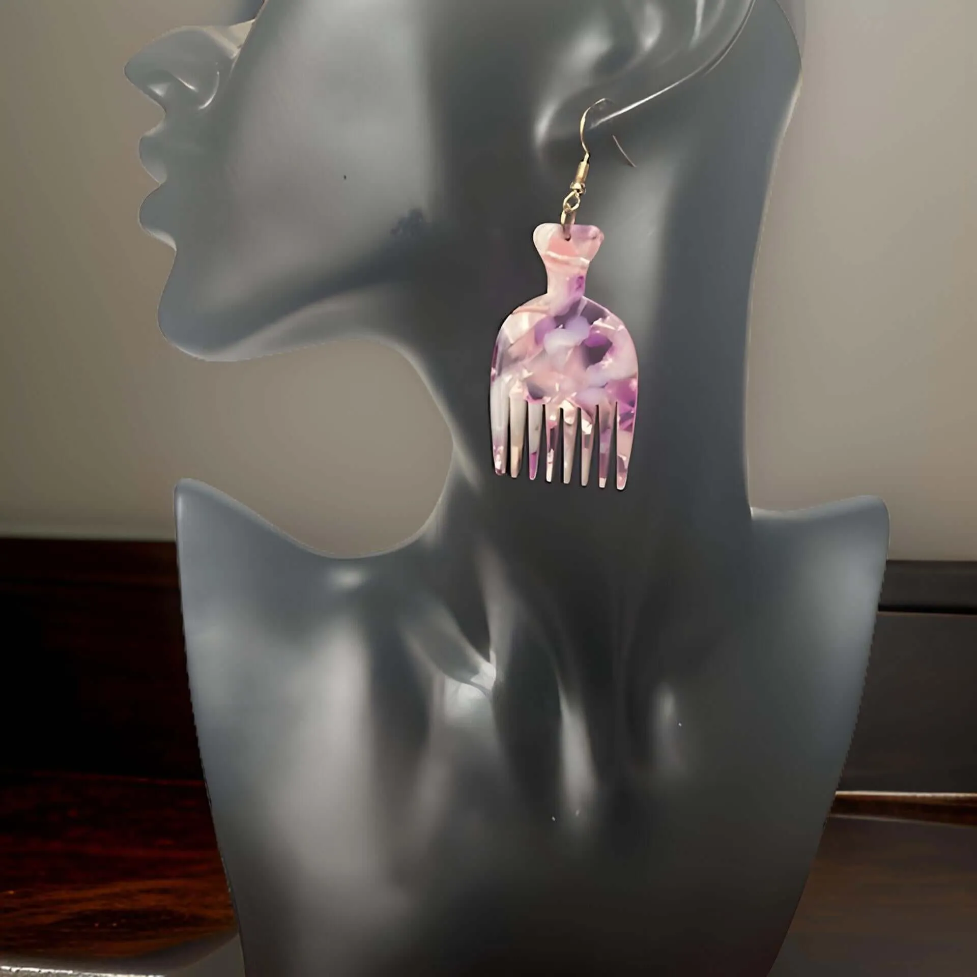 Afro Comb Dangle Earrings