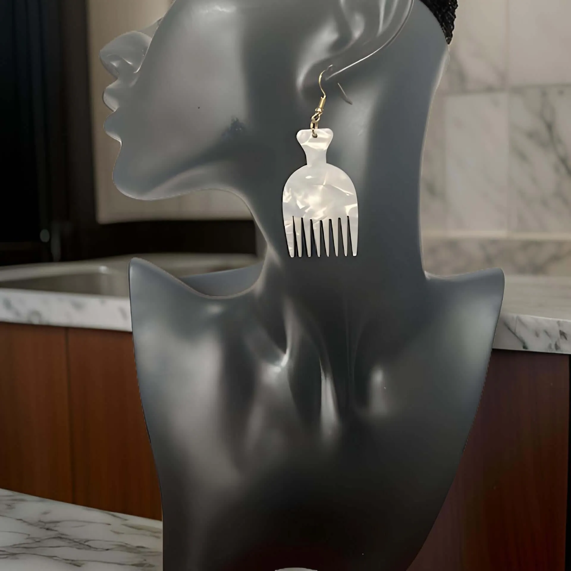 Afro Comb Dangle Earrings