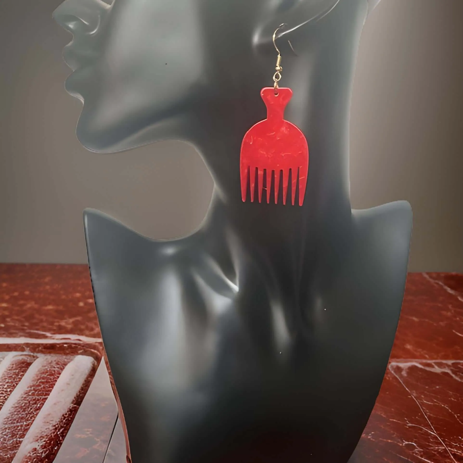 Afro Comb Dangle Earrings