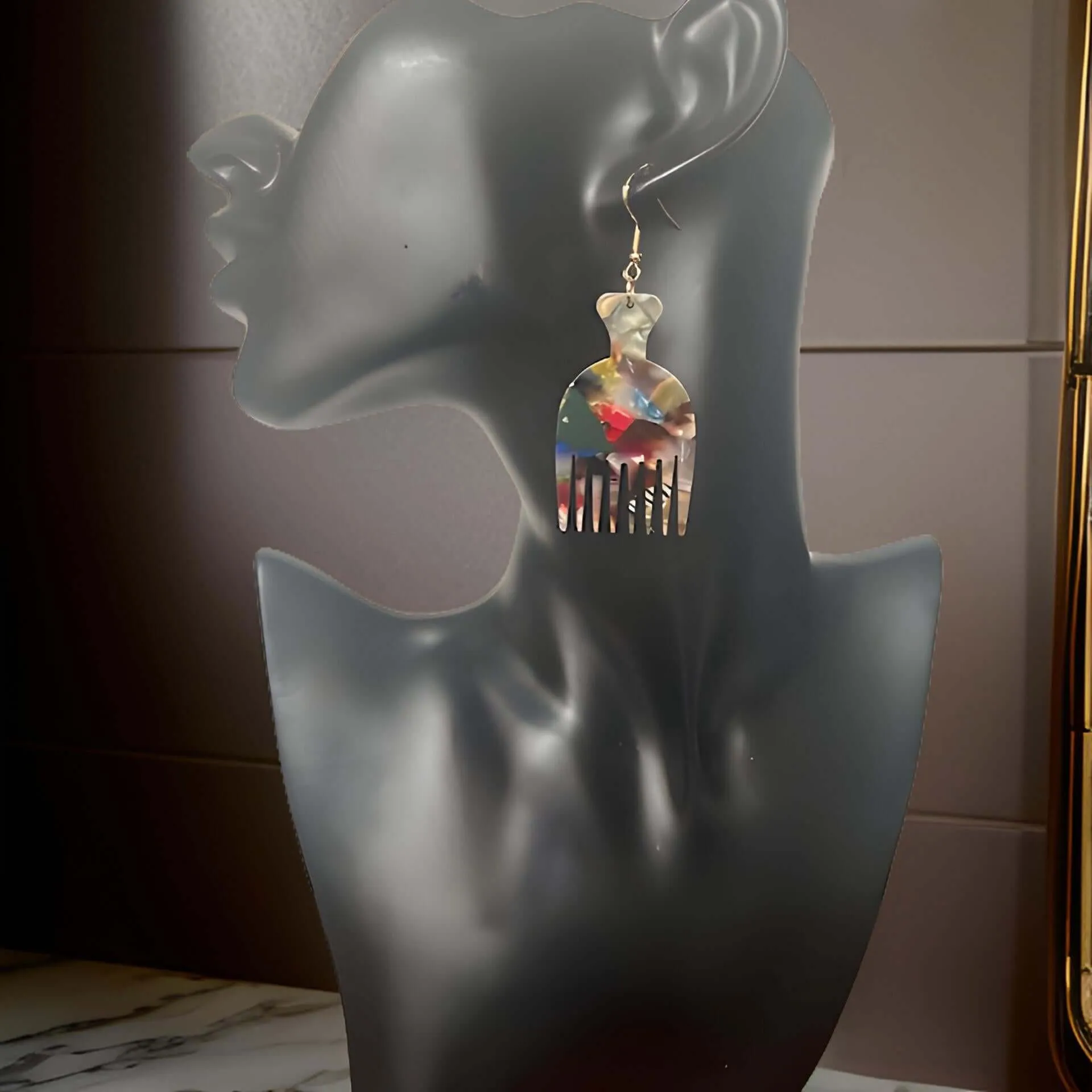 Afro Comb Dangle Earrings