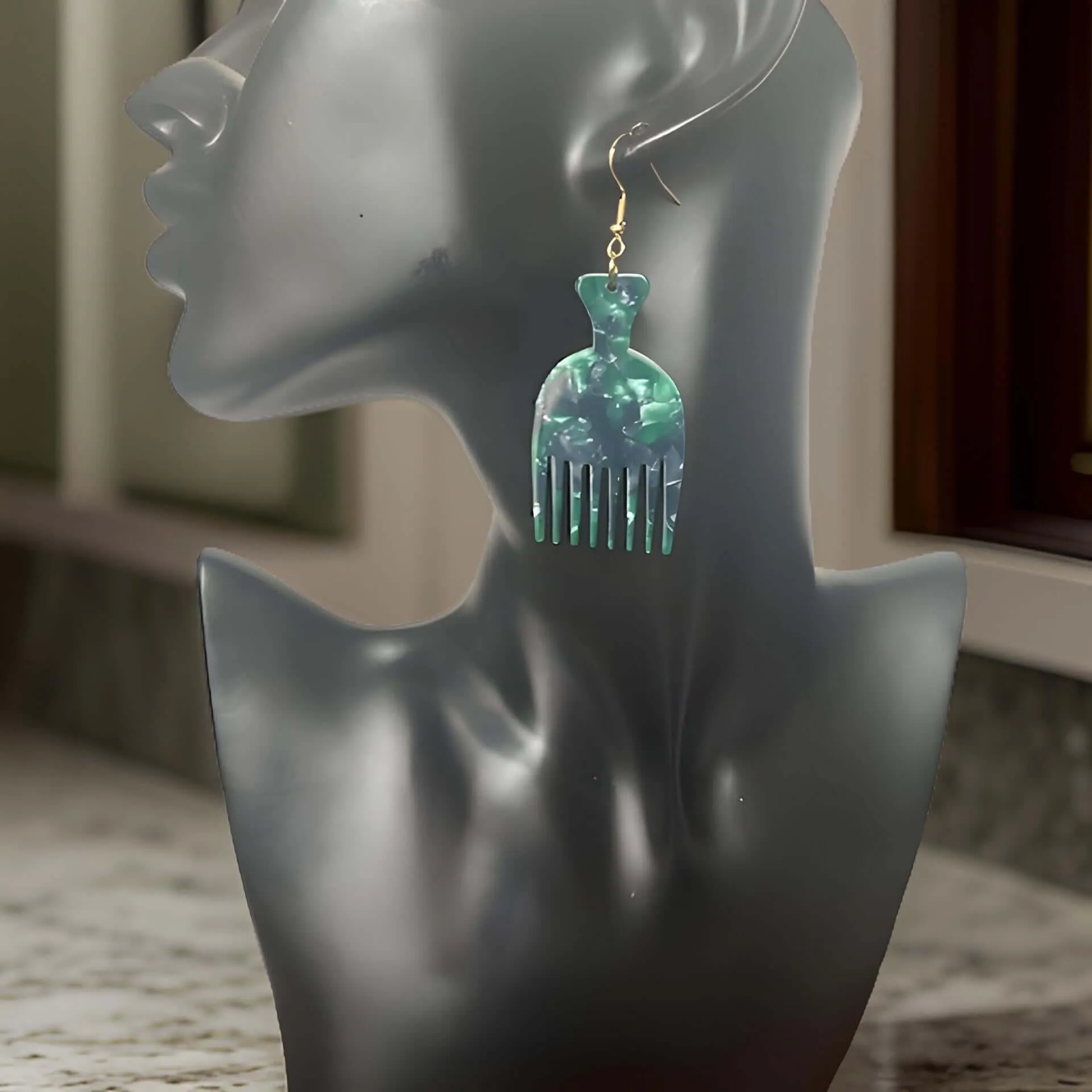 Afro Comb Dangle Earrings