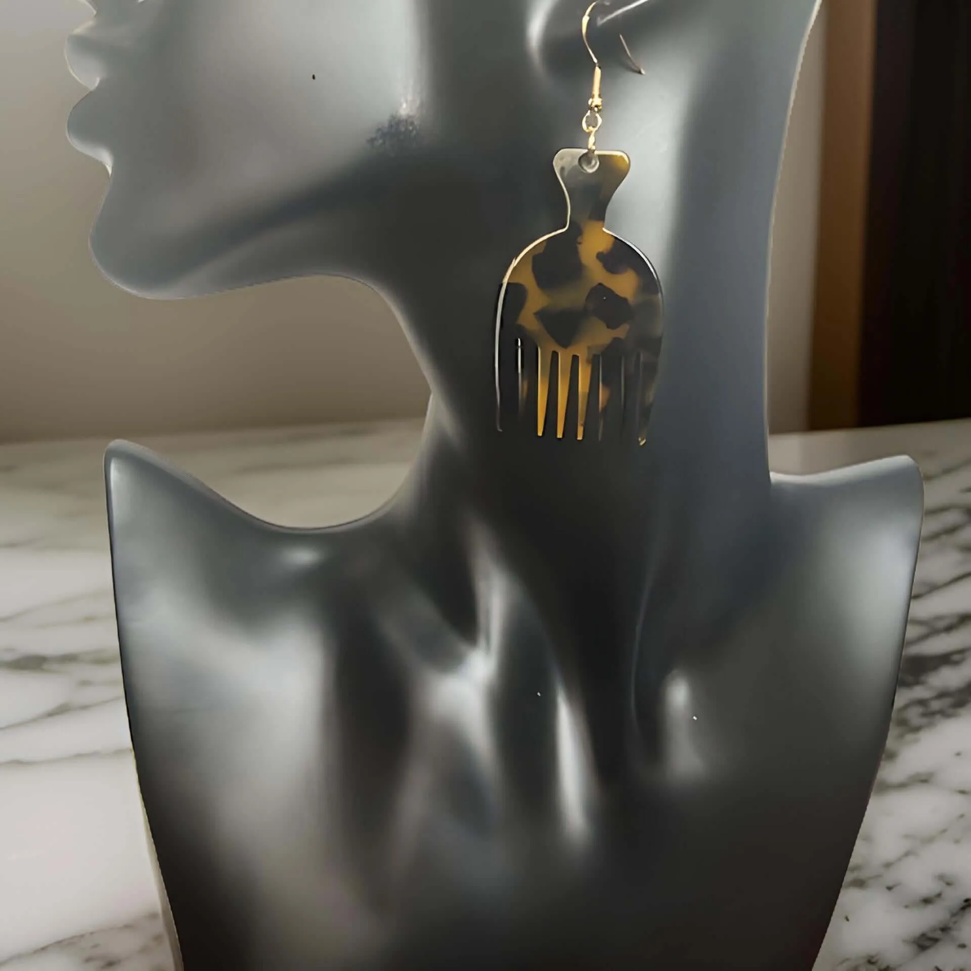 Afro Comb Dangle Earrings
