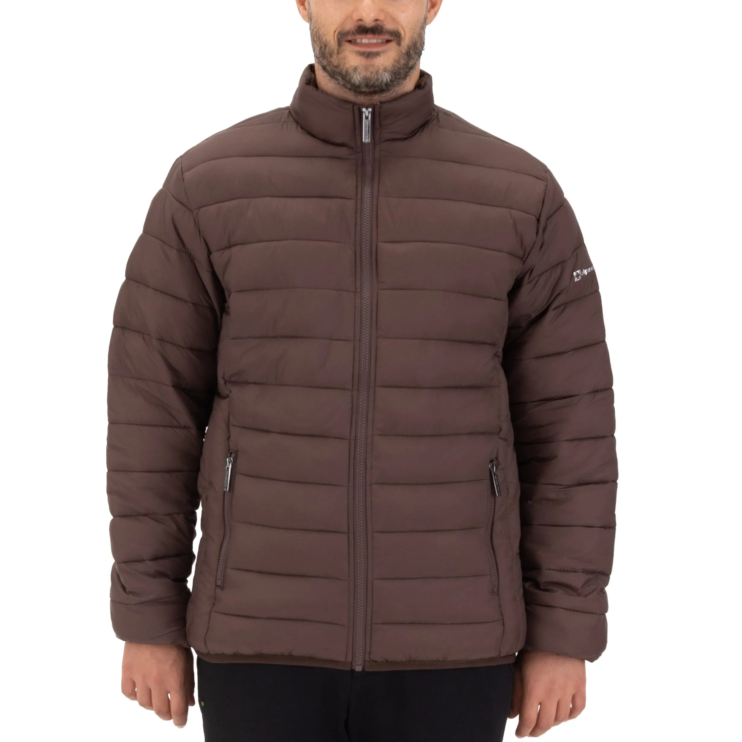 Alpine Swiss Niko Mens Down Alternative Jacket Puffer Coat Packable Warm Insulation & Lightweight Brown XL