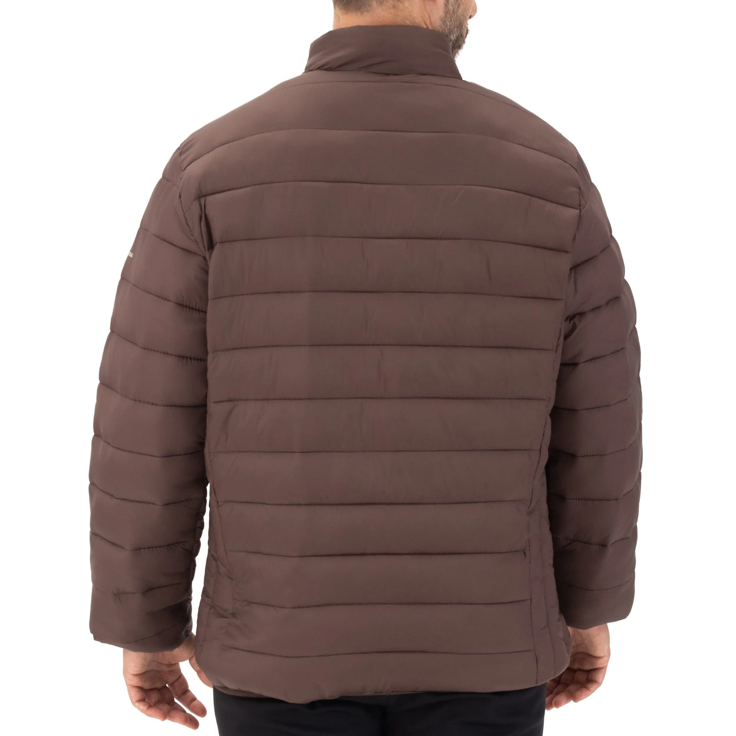 Alpine Swiss Niko Mens Down Alternative Jacket Puffer Coat Packable Warm Insulation & Lightweight Brown XL