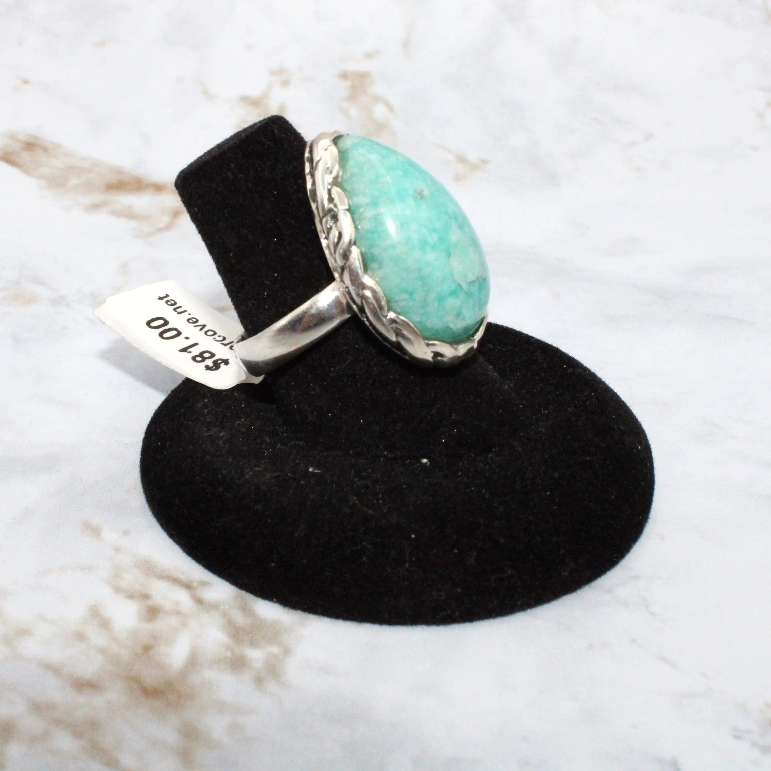 Amazonite Sterling Silver Ring (Size 7.75)