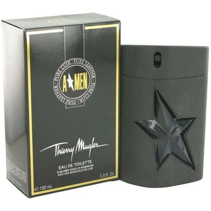AMEN A*MEN ANGEL PURE LEATHER Thierry Mugler men 3.3 / 3.4 oz edt Cologne New in Box