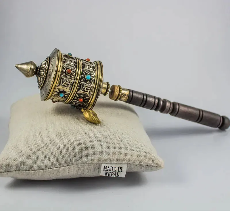 Antique prayer wheel handmade in Nepal