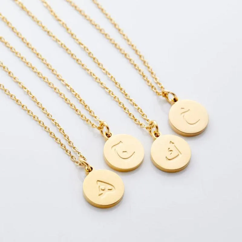 Arabic Letter Pendant Necklace – Elegant Personalized Jewelry