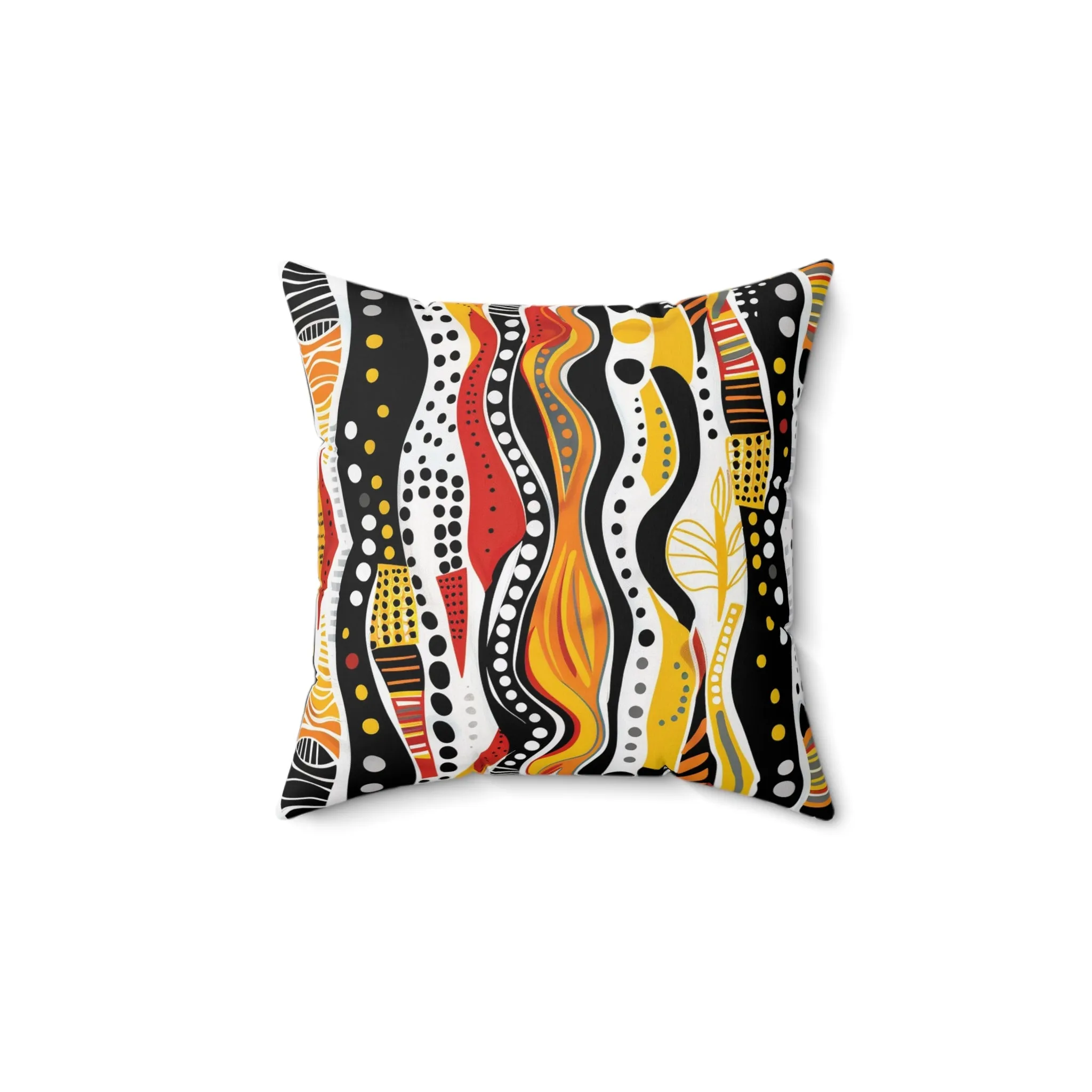 Artistic Spun Polyester Square Pillow - Vibrant Tribal Patterns for Home Décor