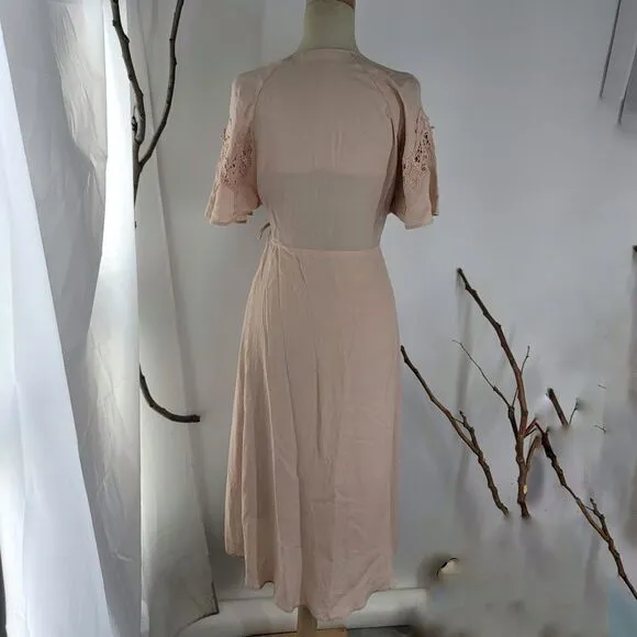 Astr the label peach blush true wrap dress