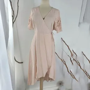 Astr the label peach blush true wrap dress