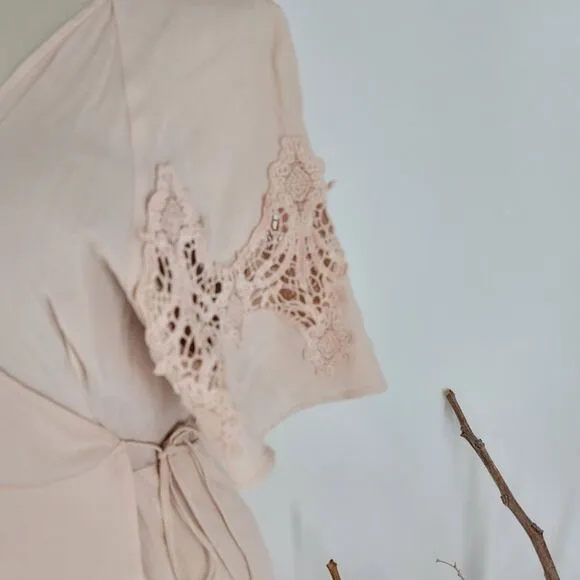 Astr the label peach blush true wrap dress