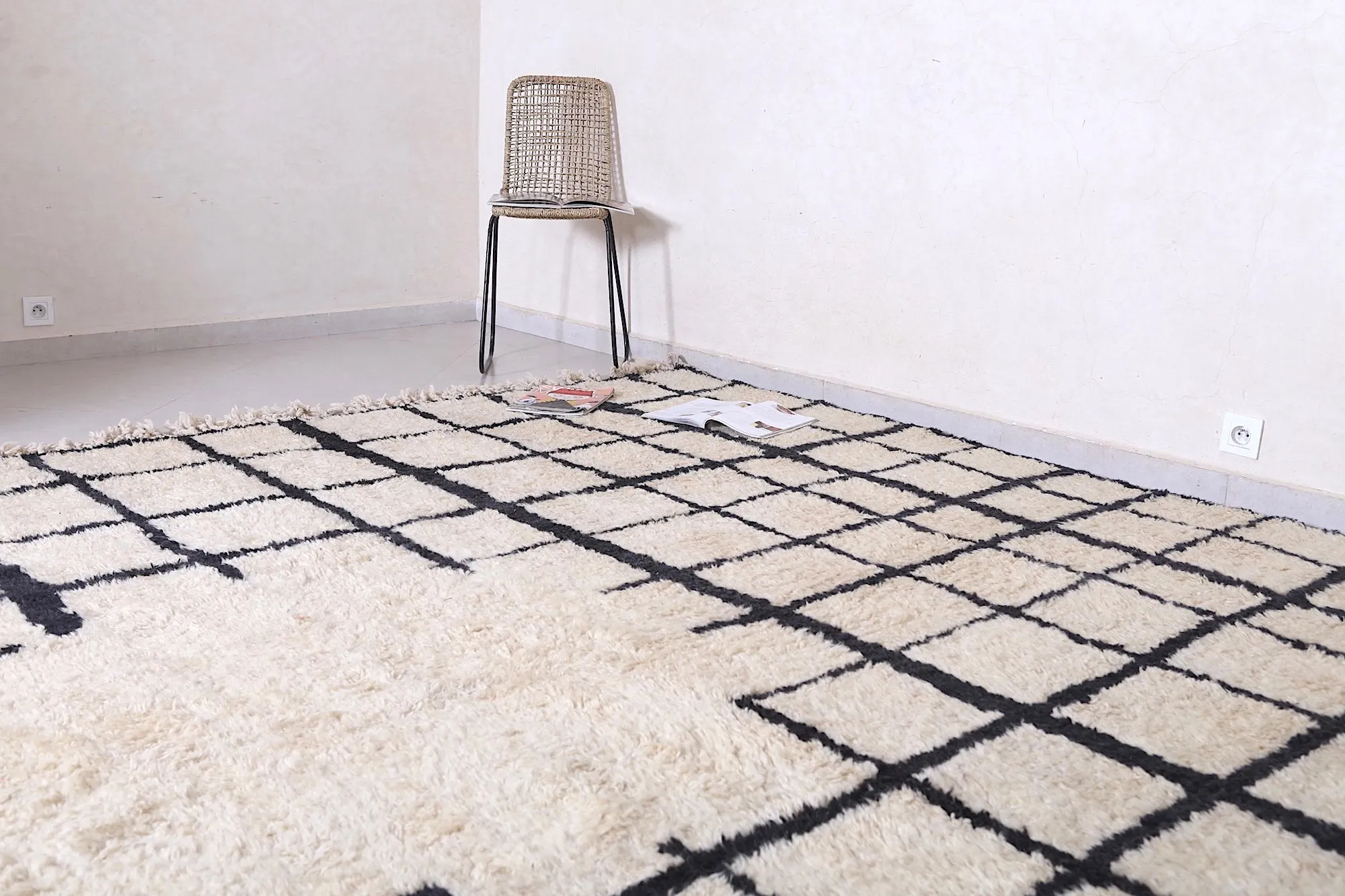 Authentic Moroccan rug - Berber rug - Grid rug